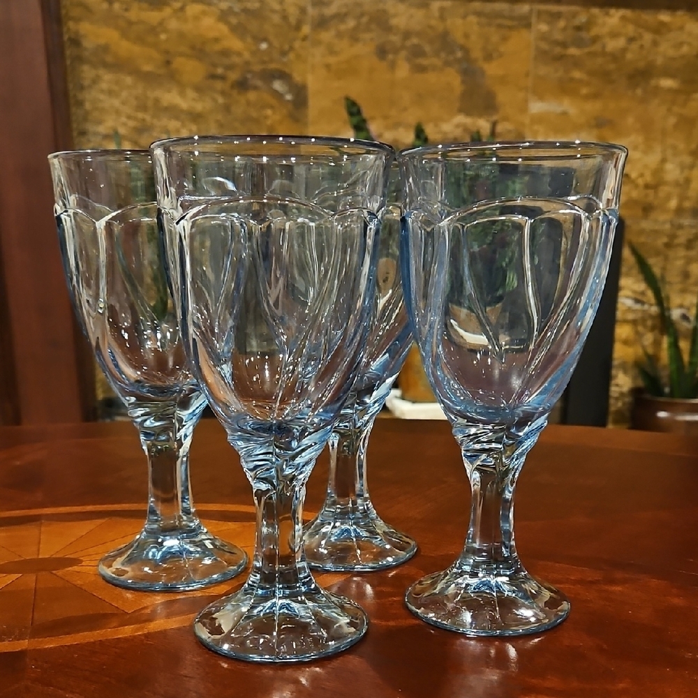 UV Reactive Blue Noritake Sweet Swirl Goblets, Sold Separately - Picture 2 of 10